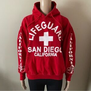 Lifeguard San Diego California Red Hoodie, women’s medium